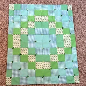 Green and Blue Patchwork Quilt